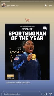 Jordan Chiles' Instagram story